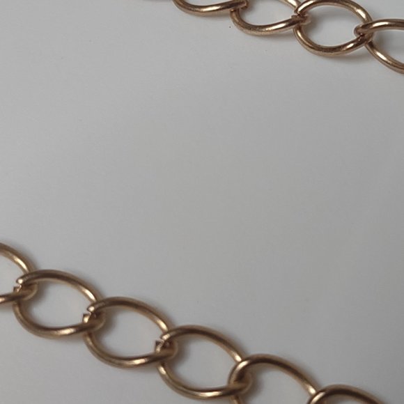 Gold Tone Round Link Metal Belt 43 Inches Long - Picture 3 of 14